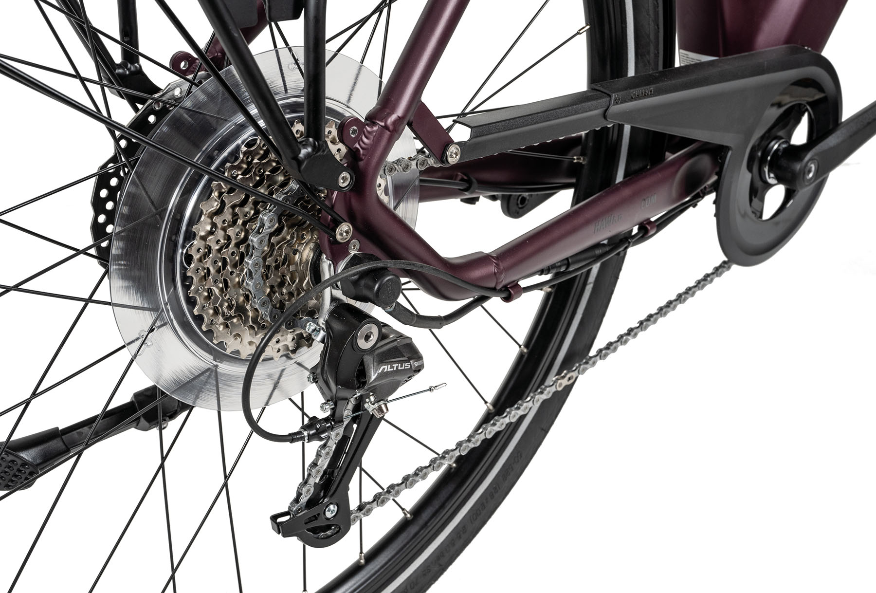 !E-Bike D 28 H2/HAWK-E-Trekking Lady/AlW/Di/Av-9G/50bordeaux Bafang HR, 522Wh Integr.