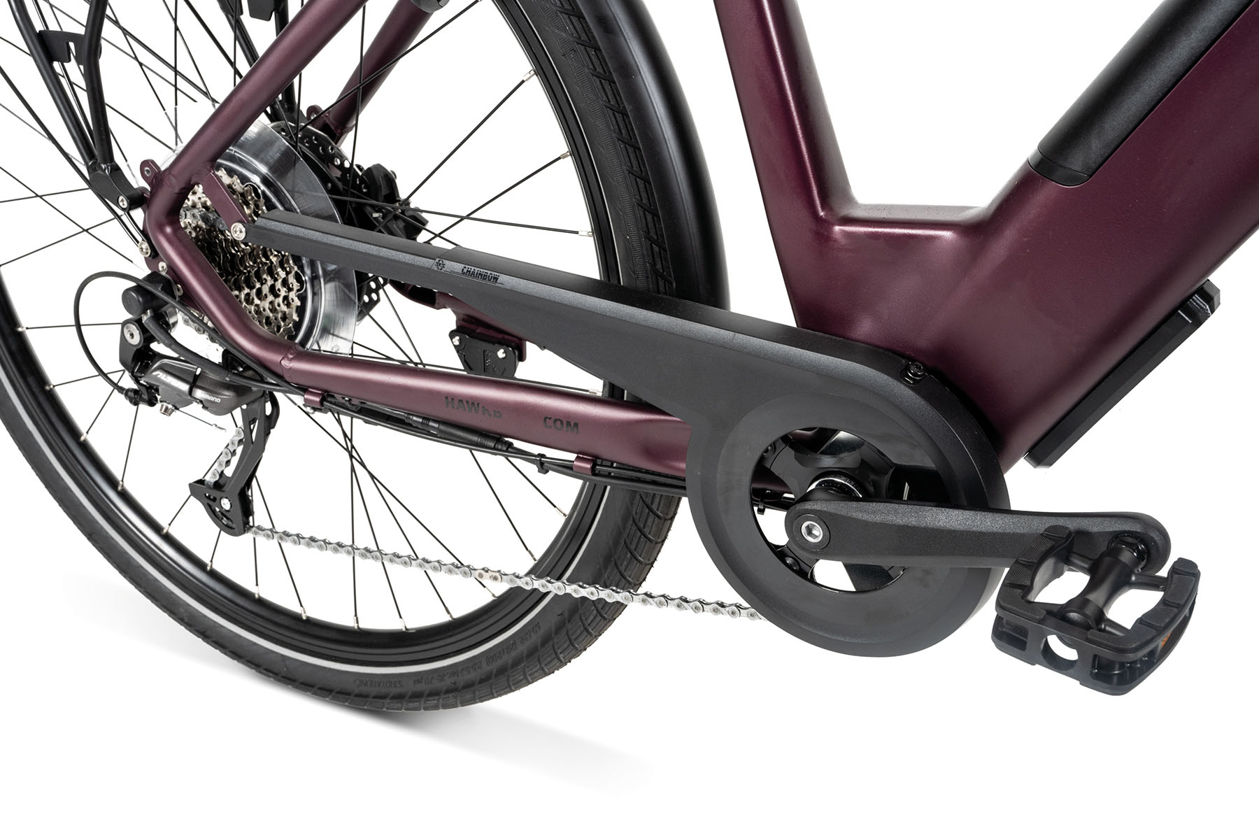 !E-Bike D 28 H2/HAWK-E-Trekking Lady/AlW/Di/Av-9G/50bordeaux Bafang HR, 522Wh Integr.